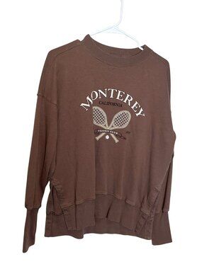 Abercrombie & Fitch Monterey Tennis Club Graphic Sweatshirt Brown XS